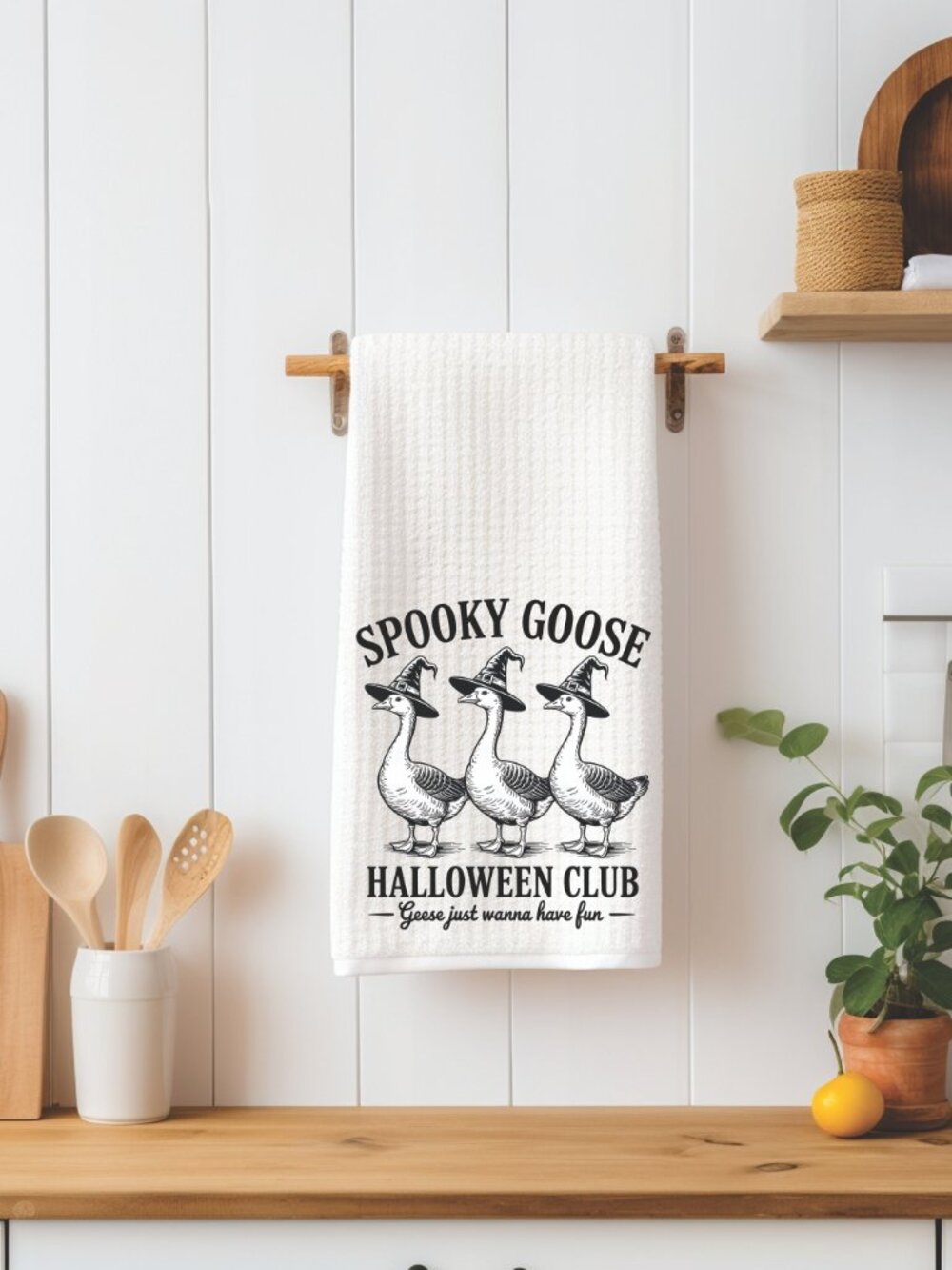 Spooky Goose Halloween Club Decorative Kitchen Tea Towel